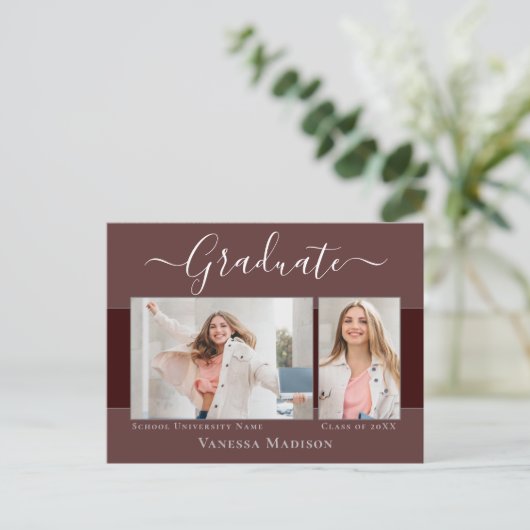 Carte Postale Moderne | Elegant 2 Faire-part d'obtention d'un di (Debout devant)