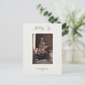 Carte Postale Moderne Elegant Holiday Joy Script Photo (Debout devant)