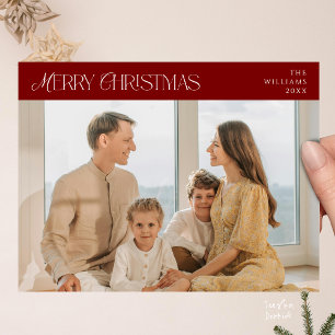 Carte Postale Moderne Élégant, Joyeux Noël Photo de Famille