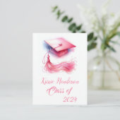 Carte Postale Moderne élégant Pastel Graduation Cap (Debout devant)