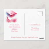 Carte Postale Moderne élégant Pastel Graduation Cap (Dos)