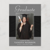 Carte Postale Moderne | Élégant Script Platinum Grey 2 Photo Gra (Devant)