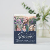 Carte Postale Moderne Élégante Calligraphie Graduation Invitatio (Debout devant)