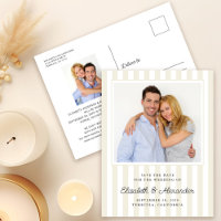 Moderne Élégante Rayure Photo Mariage Enregistrer