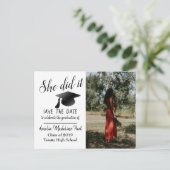 Carte Postale Moderne | Elle L'A Fait Sauver La Date Graduate Ph (Debout devant)