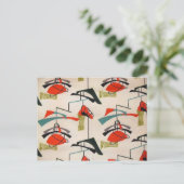 Carte postale moderne en tissu atomique du milieu  (Debout devant)