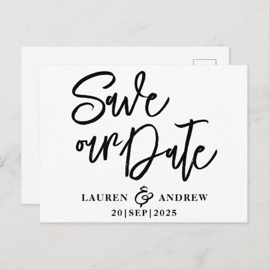 Carte postale moderne Enregistrer la date noir et  (Devant / Derrière)