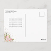 Carte Postale Moderne Floral rose rose or Tiara Quinceañera (Dos)