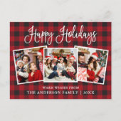 Carte Postale Moderne Fun Calliage 3 Photo Plaid Holiday (Devant)