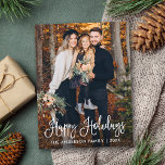 Carte Postale Moderne Fun Calliage Famille Photo Vacances<br><div class="desc">Calligraphie moderne Script de plaisance Happy Holidays Photo Carte Postale</div>