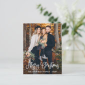 Carte Postale Moderne Fun Calligraphie de famille Photo Noël (Debout devant)