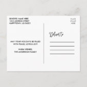 Carte Postale Moderne Fun Calligraphie Vert 5 Photo Nouvel An (Dos)