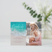 Carte Postale Moderne graduation photo plage de l'océan script m (Debout devant)