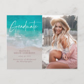 Carte Postale Moderne graduation photo plage de l'océan script m (Devant)