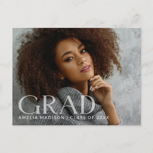 Carte Postale Moderne Gras Classé Transparent Texte Grad Photo (Devant)