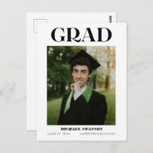 Carte Postale Moderne Gras minimaliste Grad Faire-part (Devant / Derrière)