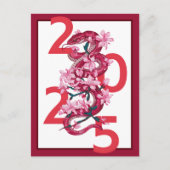 Carte Postale Moderne Gras Rouge Chinois Nouvel An 2025 Serpent (Devant)