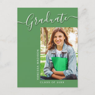 Carte Postale Moderne Green 1 Photo Elegant Script