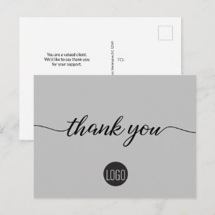 Carte Postale Moderne Grey logo Entreprise modèle d'entreprise
