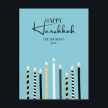 Carte postale moderne Happy Hanoukka Candles Holid<br><div class="desc">Personnalisez le texte personnalisé ci-dessus. Vous pouvez trouver d'autres éléments de coordination dans notre collection "Modern Happy Hanoukka Candles".</div>