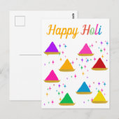 Carte Postale Moderne Happy Holi Festival Hindu Couleurs Design (Devant / Derrière)