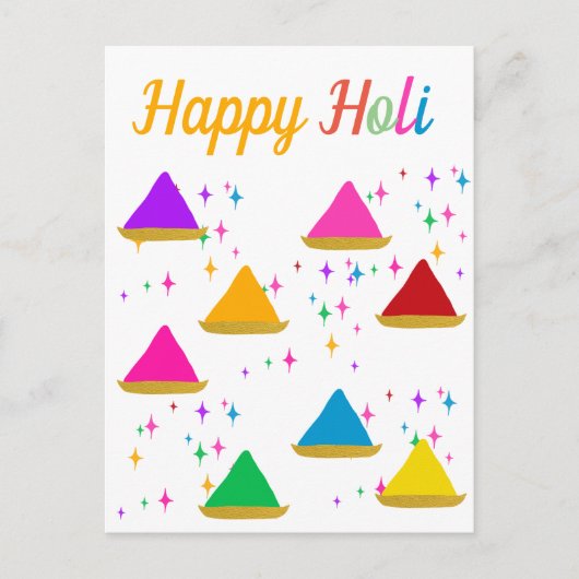 Carte Postale Moderne Happy Holi Festival Hindu Couleurs Design (Devant)