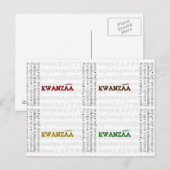 Carte Postale Moderne Happy Kwanzaa (Devant / Derrière)