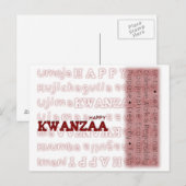 Carte Postale Moderne Happy Kwanzaa (Devant / Derrière)