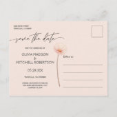 Carte Postale Moderne Hydrangea Roses foncé Enregistrer la date (Dos)