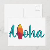 Carte Postale Moderne Île Coloré Aloha Simple  (Devant / Derrière)