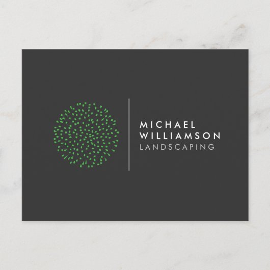 Carte Postale Moderne jardinier Paysage Arbuste Logo Gris foncé (Devant)