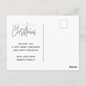 Carte Postale Moderne Joyeux et Lumineux Noël écriture simple (Dos)