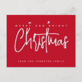 Carte Postale Moderne Joyeux et Lumineux Noël écriture simple (Devant)