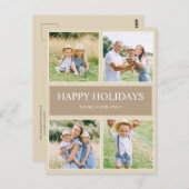 Carte Postale Moderne Joyeux Noël Simple pour Photo de Famille 4 (Devant / Derrière)