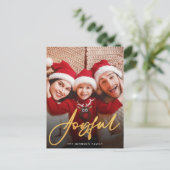 Carte postale moderne Joyeux Script Photo Holiday (Debout devant)