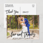 Carte Postale Moderne Mariage Amour et Remerciements Écriture Pi (Devant / Derrière)