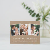 Carte Postale Moderne Mariage Simple Amour Merci Kraft 3 Photo (Debout devant)