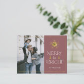 Carte Postale Moderne Merry et Bright simple photo de Noël Po (Debout devant)