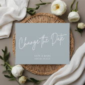 Carte Postale Moderne minimal bleu Modifier le Faire-part de dat