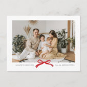 Carte postale moderne minimaliste Bow rouge (Devant)