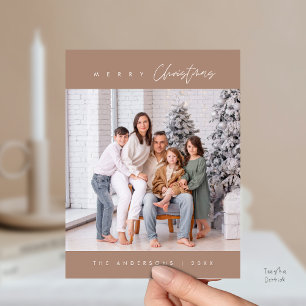 Carte Postale Moderne Minimaliste, Joyeux Noël Photo de Famille