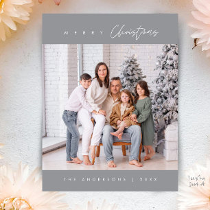 Carte Postale Moderne Minimaliste, Joyeux Noël Photo de Famille