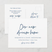 Carte Postale Moderne minimaliste, Nouvelle annonce d'adresse de (Devant / Derrière)