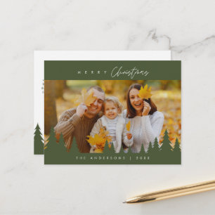 Carte Postale Moderne Minimaliste, Photo de Famille de Noël la P