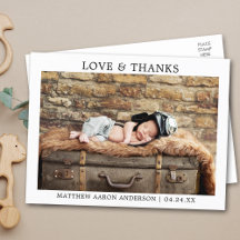 Moderne Minimaliste Simple Bébé Amour et Remerciem