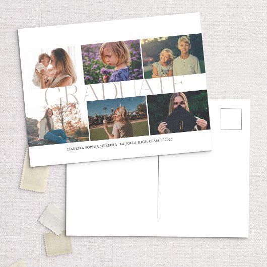 Carte Postale Moderne Multi-Photo Alors/Maintenant Faire-part Di