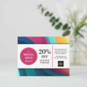 Carte postale moderne Multicolore Swirls Coupon Re (Debout devant)