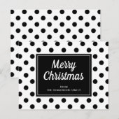 Carte Postale Moderne Noël joyeux points noirs et blancs (Devant / Derrière)