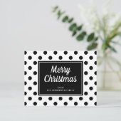 Carte Postale Moderne Noël joyeux points noirs et blancs (Debout devant)