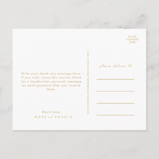 Carte Postale Moderne Noël vert mariage de la Marine Merci (Dos)